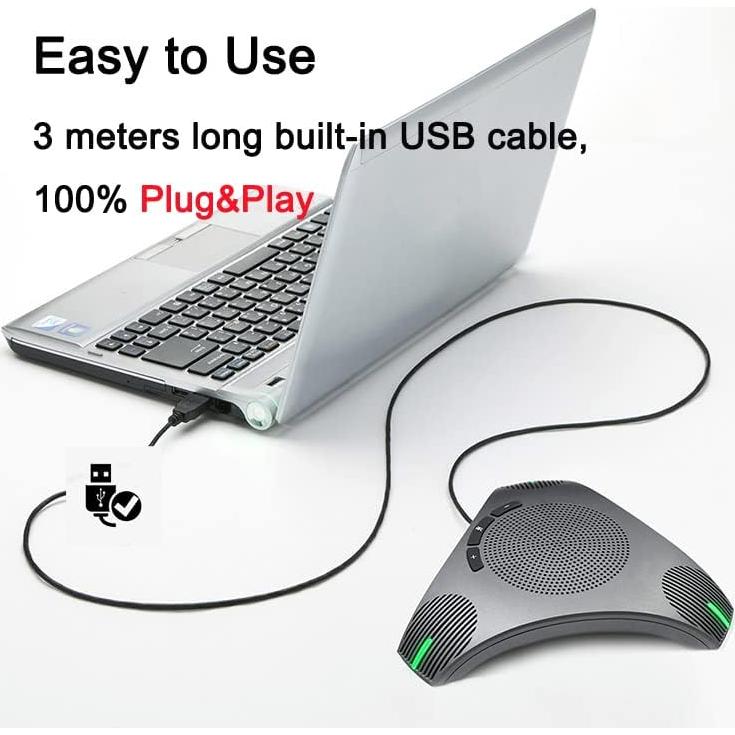 Micrófono y Altavoz USB Scinort P2 360° para Conferencias