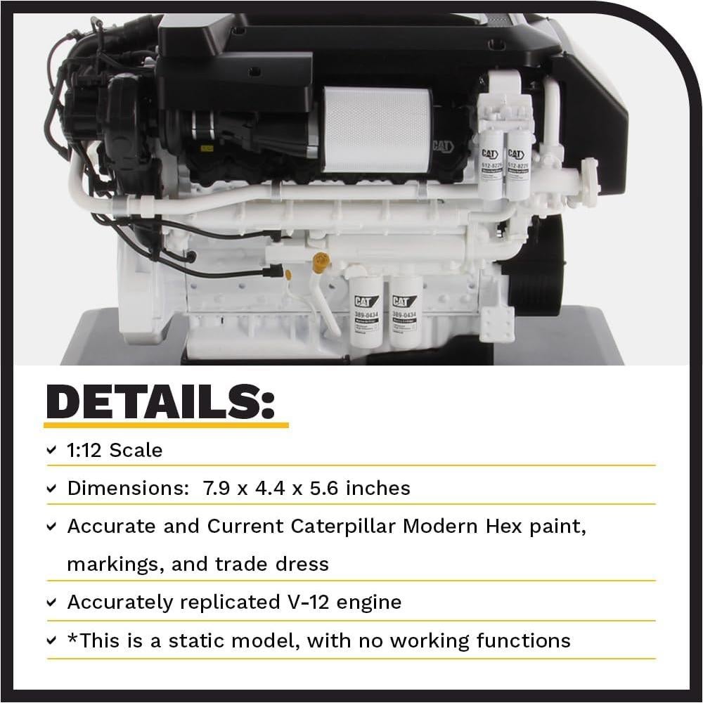 Motor Marino Caterpillar C32B Diecast Masters 1:12 Detalles