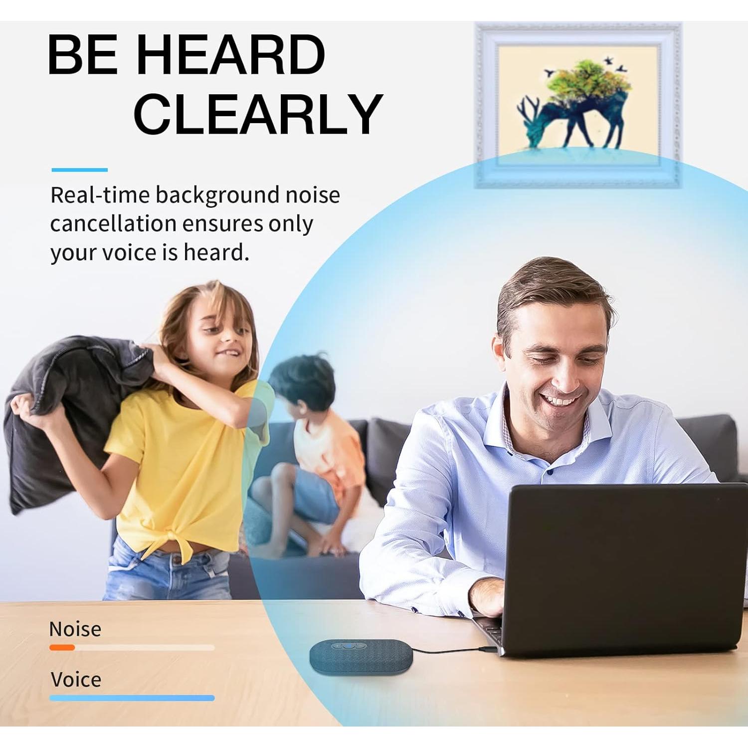 Altavoz USB PolaTab PT-S58 con Micrófono 360° y Cancelación de Ruido