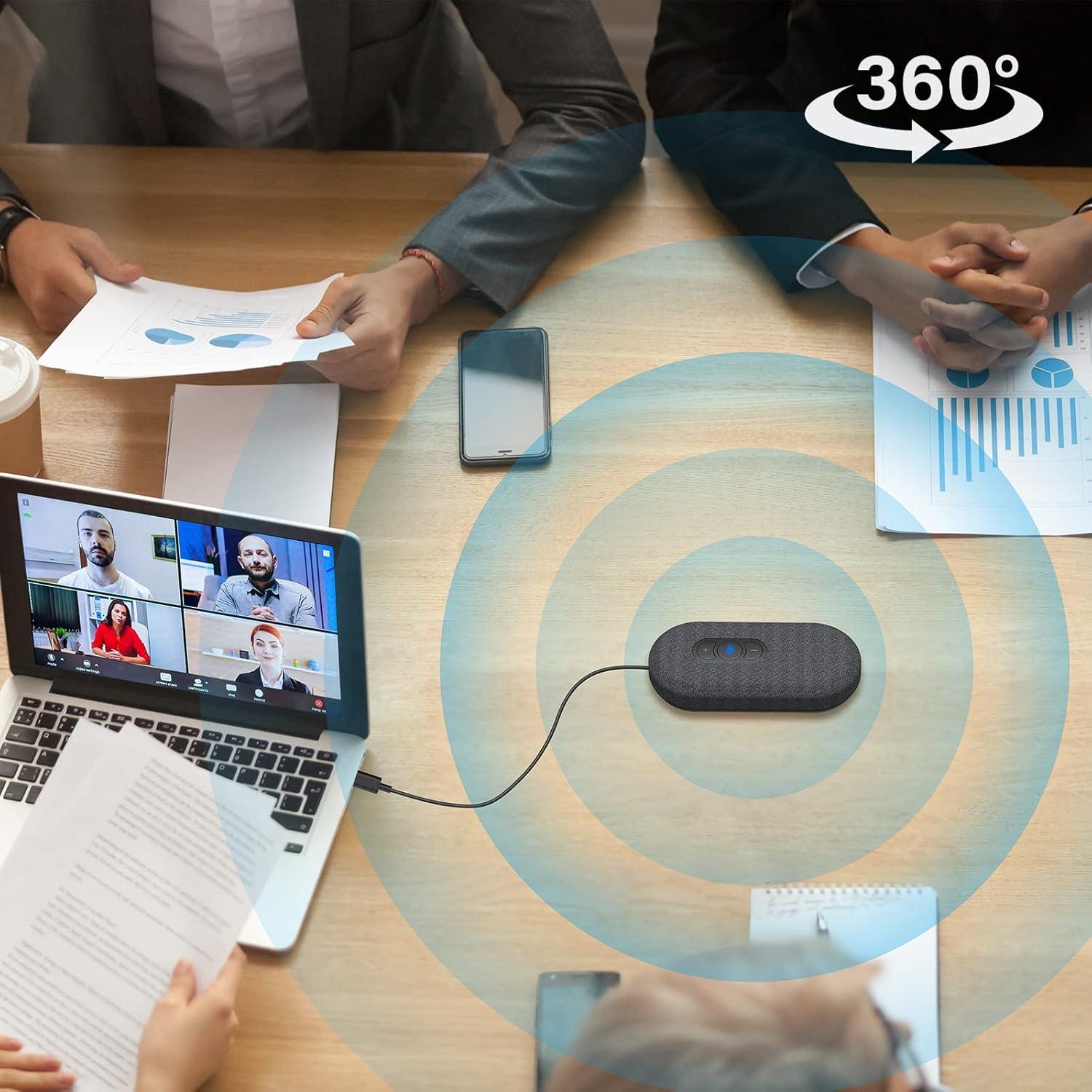 Altavoz USB PolaTab PT-S58 con Micrófono 360° y Cancelación de Ruido