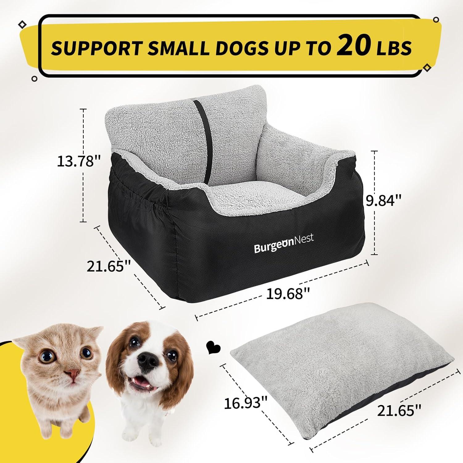 Asiento de Coche para Perros BurgeonNest Negro 11.34 kg