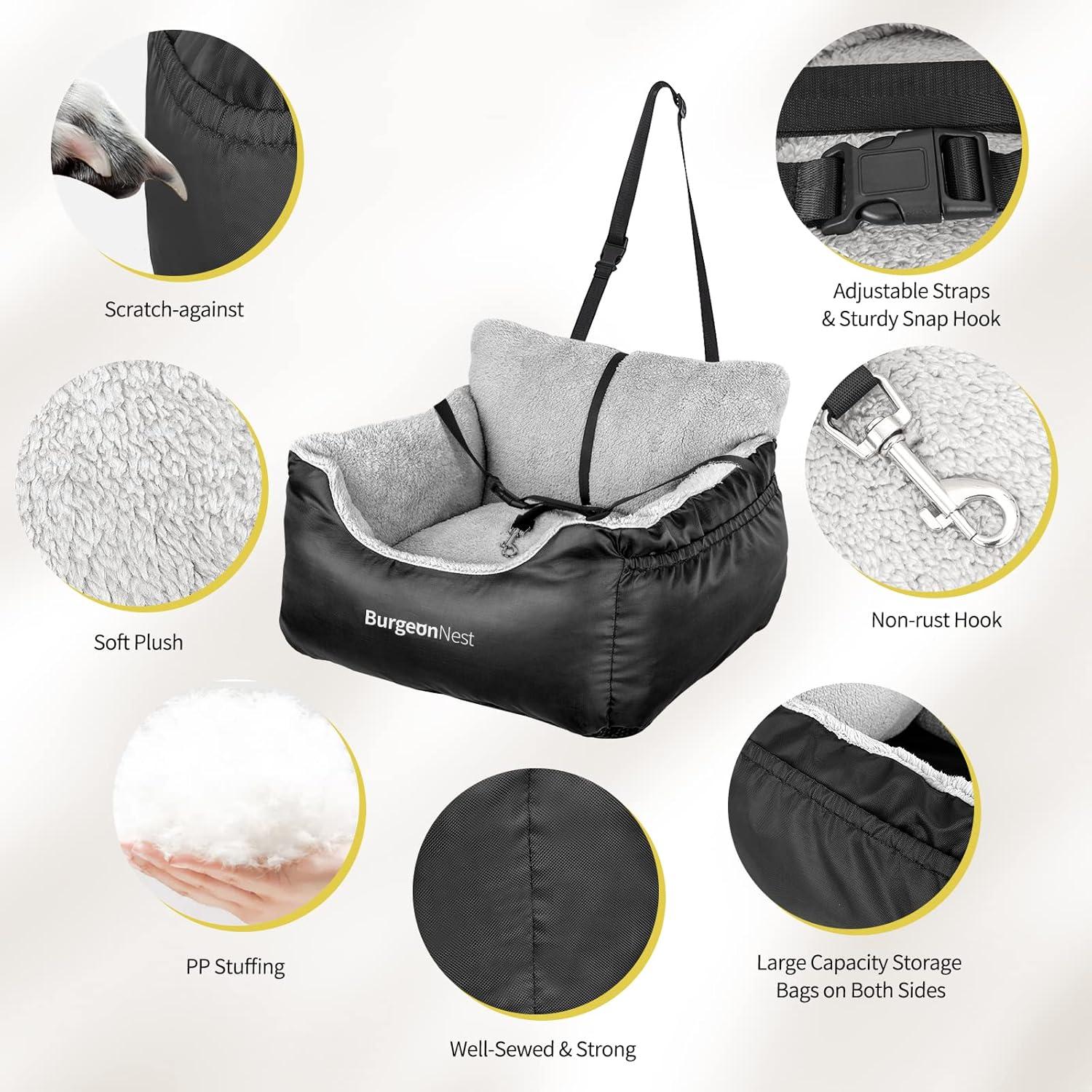 Asiento de Coche para Perros BurgeonNest Negro 11.34 kg