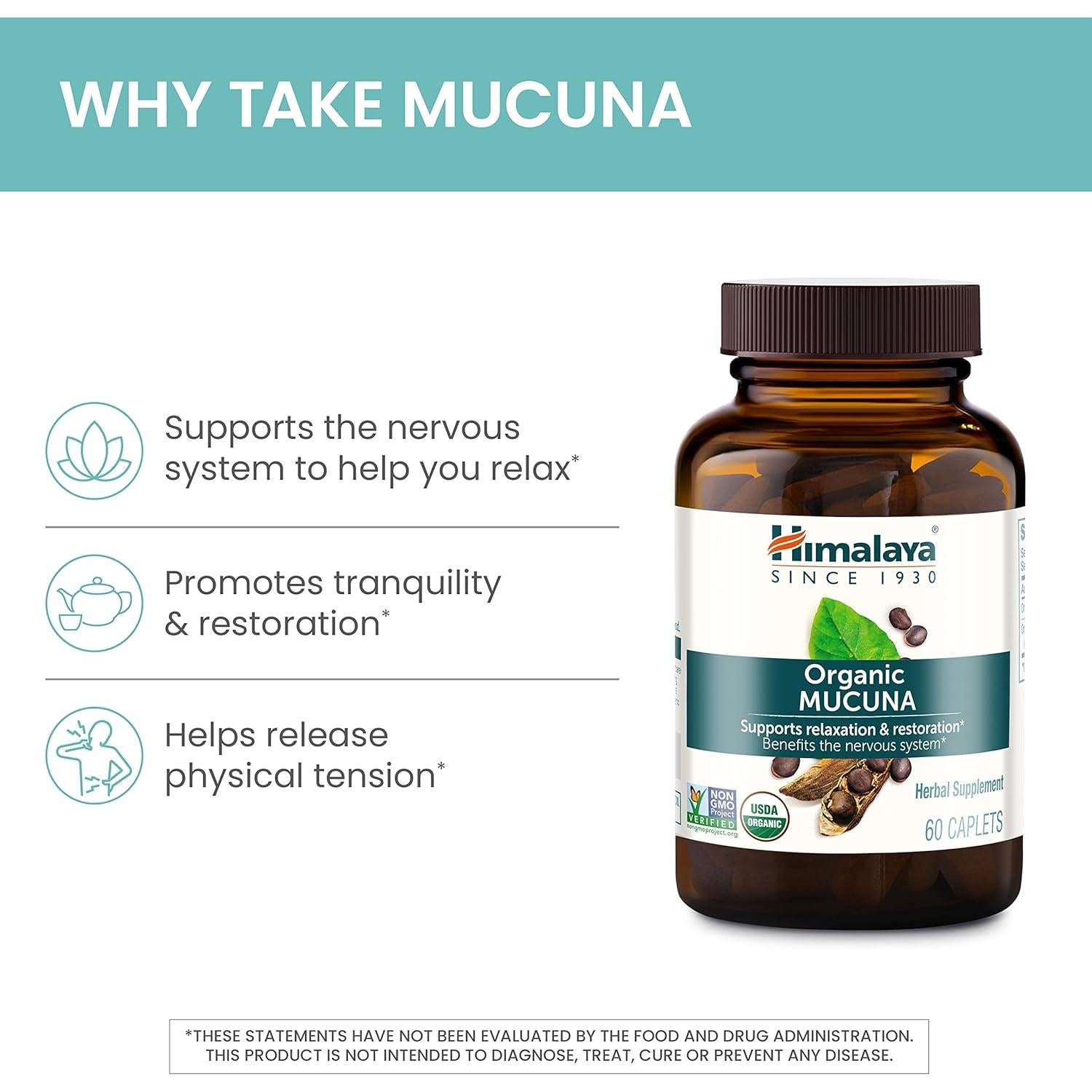 Suplemento Herbal Mucuna Pruriens Himalaya 600 mg 60 Tabletas