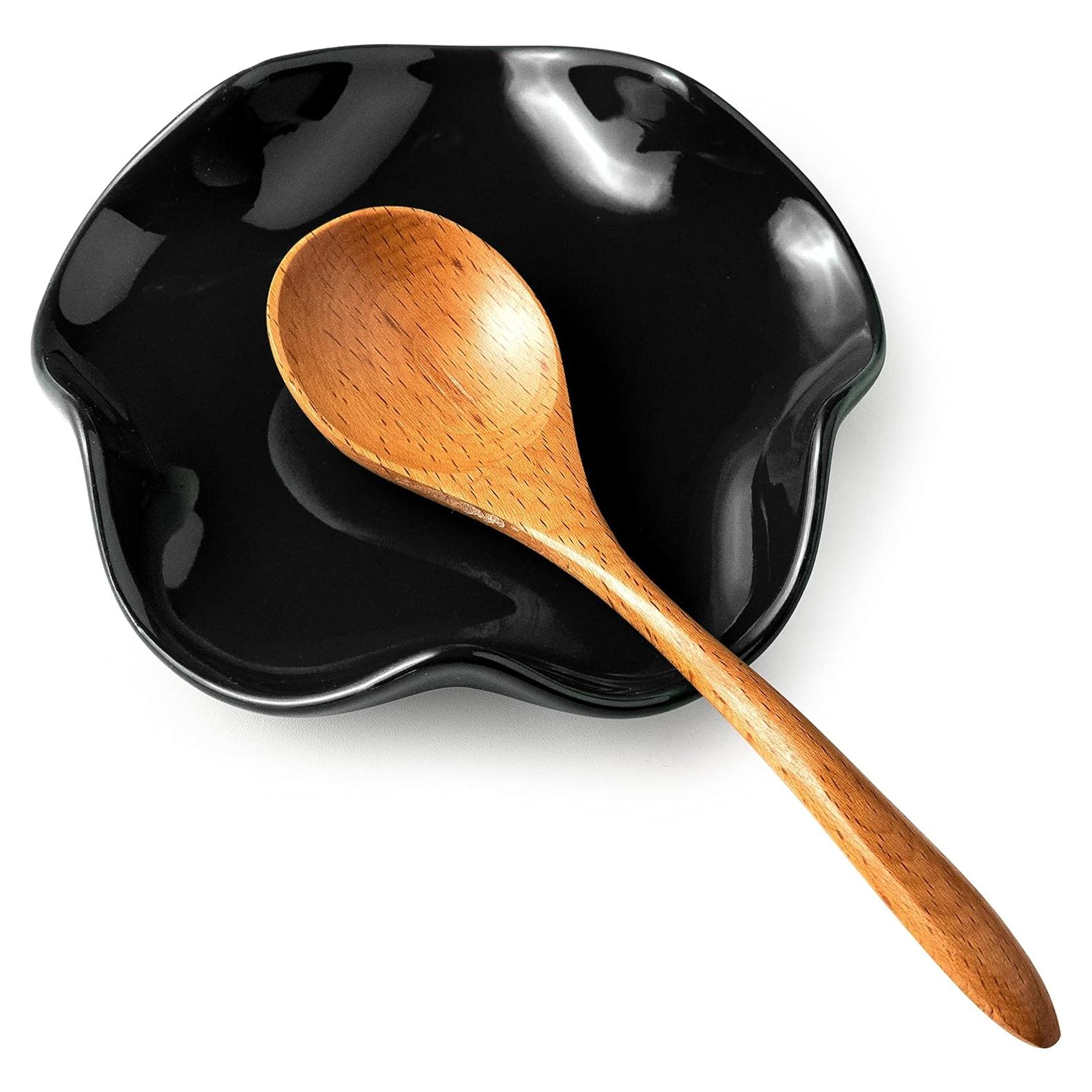Soporte para Cucharas de Cerámica Miamolo Negro 13.5 cm