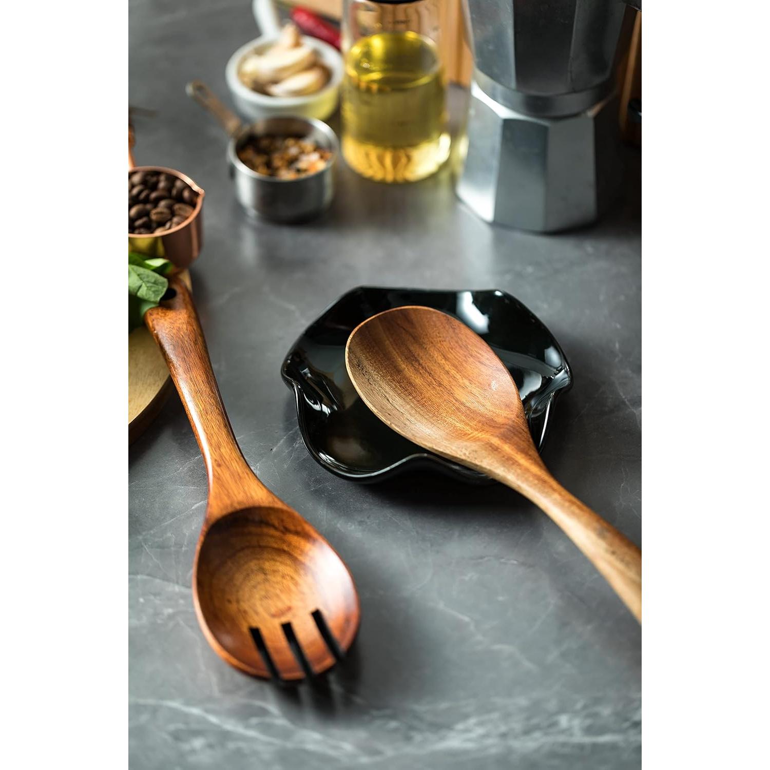 Soporte para Cucharas de Cerámica Miamolo Negro 13.5 cm