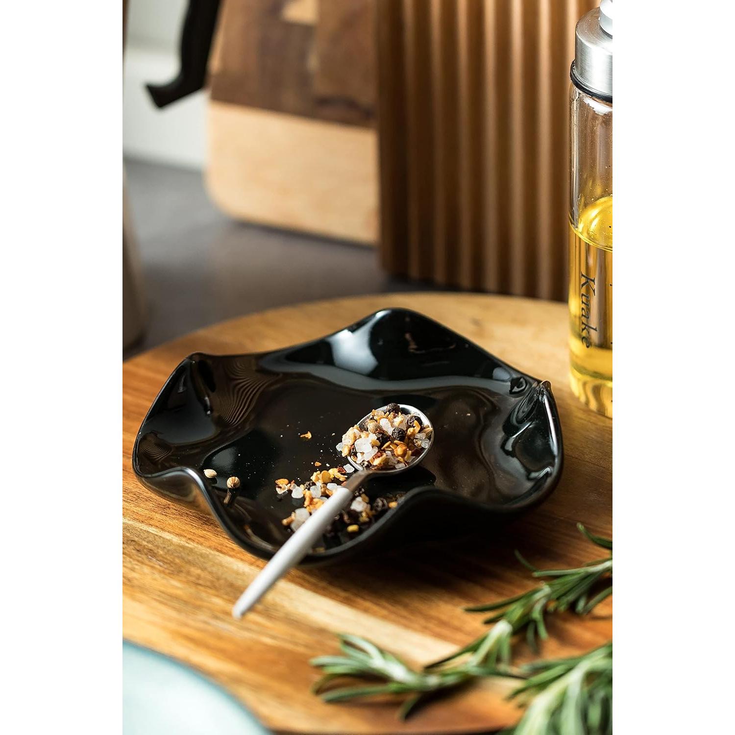 Soporte para Cucharas de Cerámica Miamolo Negro 13.5 cm