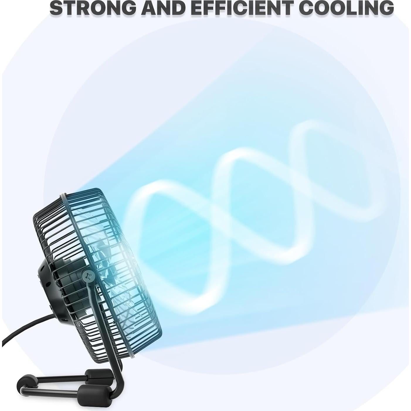 Ventilador de Escritorio USB Mollie A25-TBF-001 10.16 cm Negro