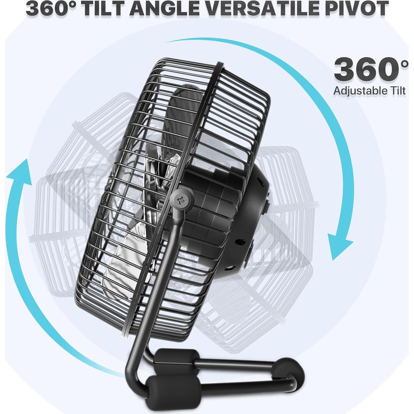 Ventilador de Escritorio USB Mollie A25-TBF-001 10.16 cm Negro