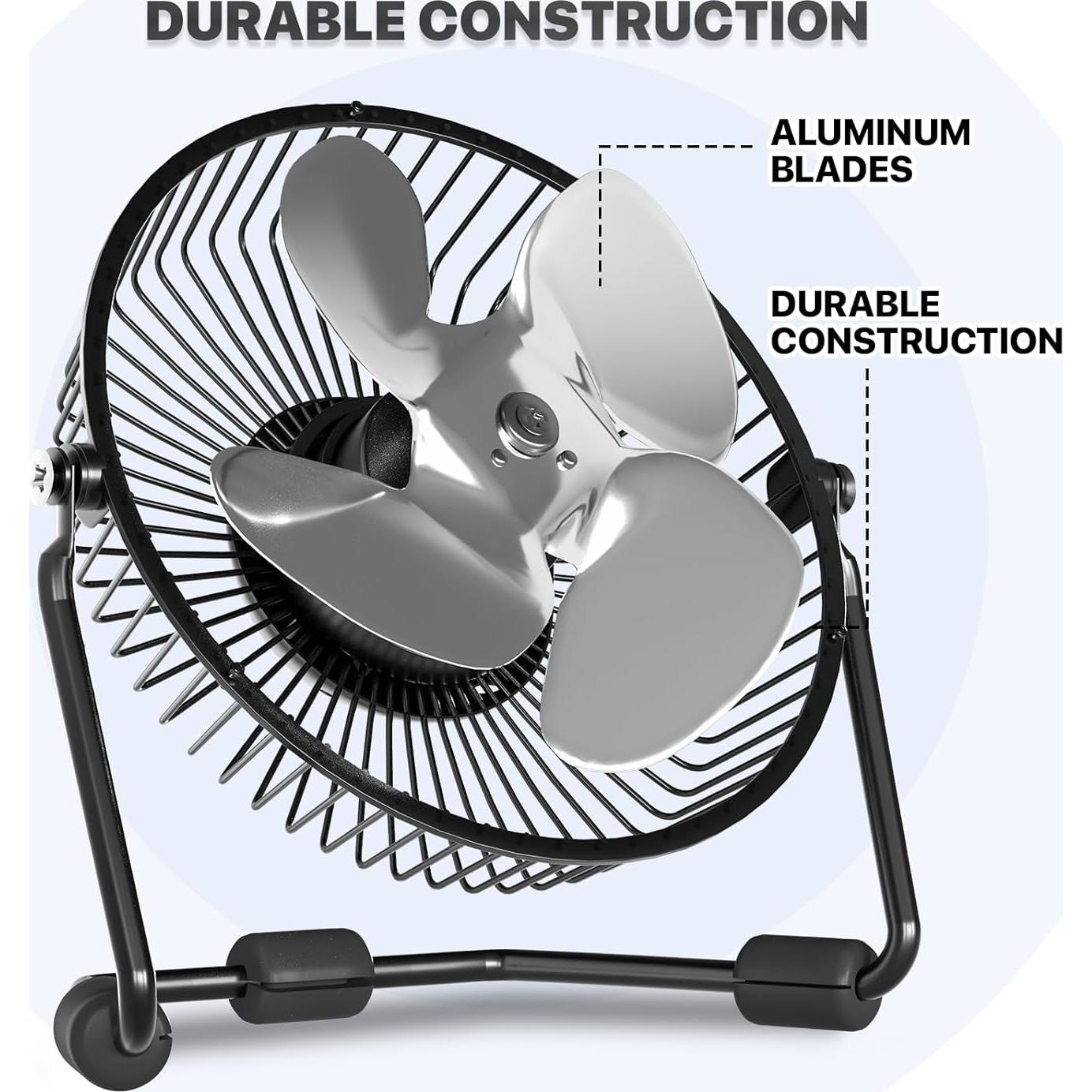 Ventilador de Escritorio USB Mollie A25-TBF-001 10.16 cm Negro