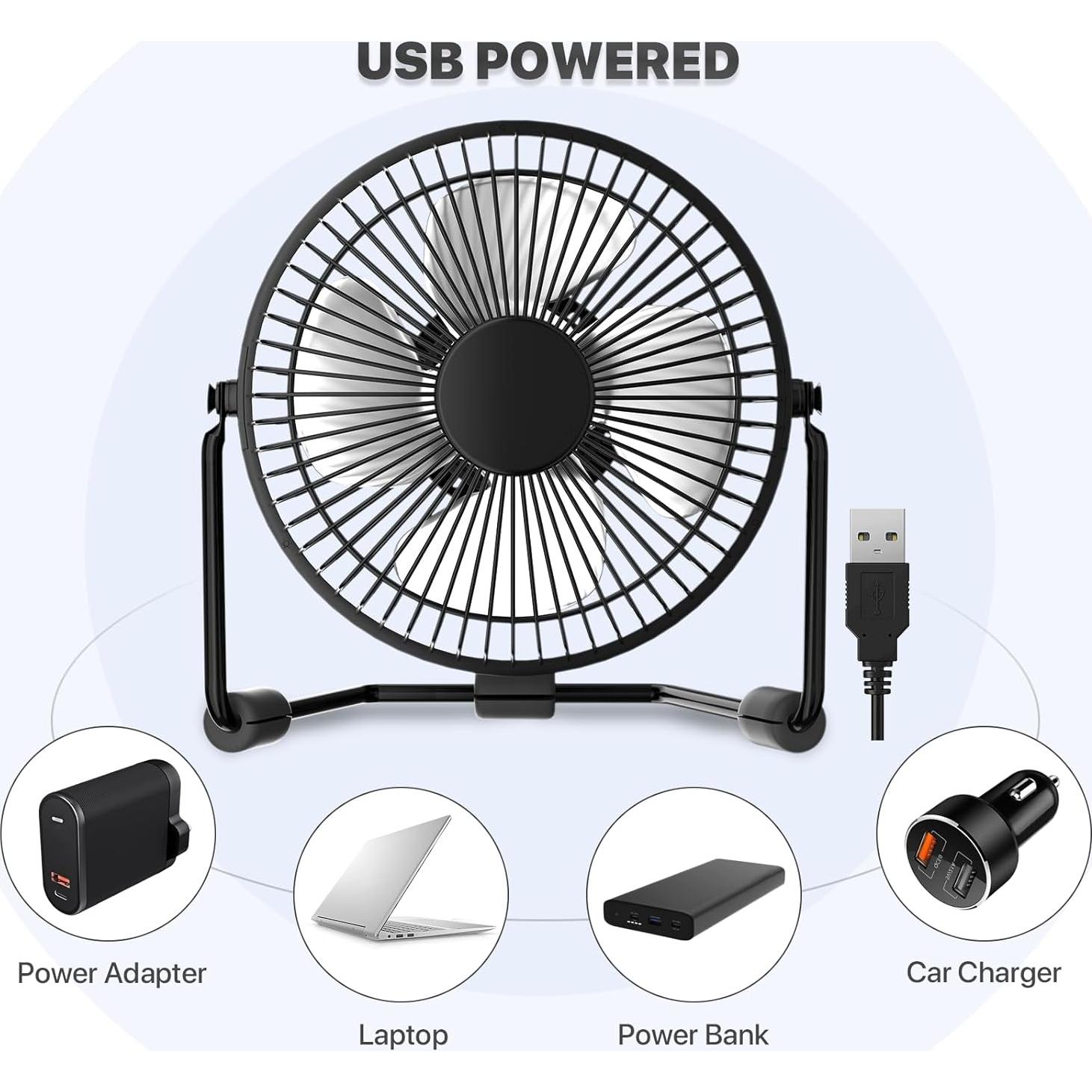 Ventilador de Escritorio USB Mollie A25-TBF-001 10.16 cm Negro
