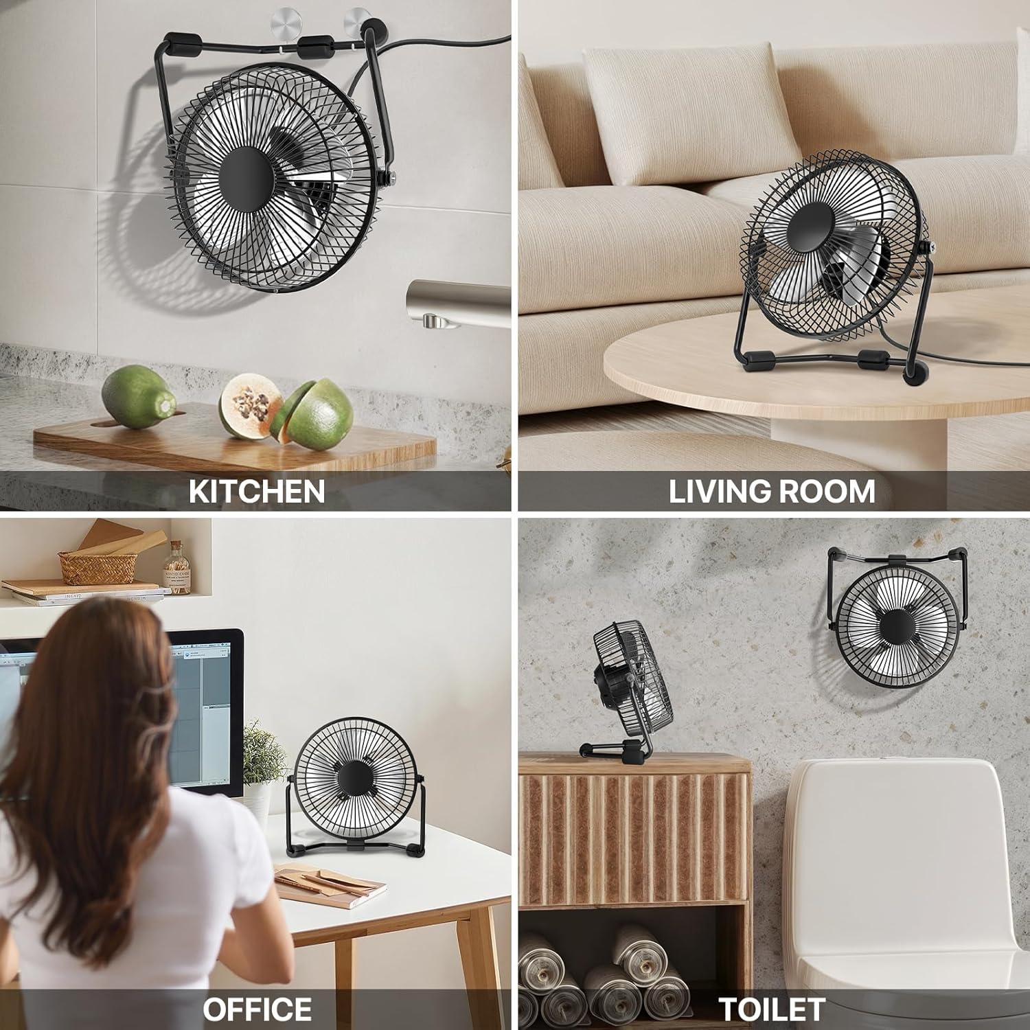 Ventilador de Escritorio USB Mollie A25-TBF-001 10.16 cm Negro