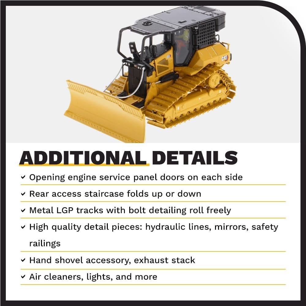 Caterpillar D5 LGP Dozer Diecast Masters 1:50 Detalles Realistas