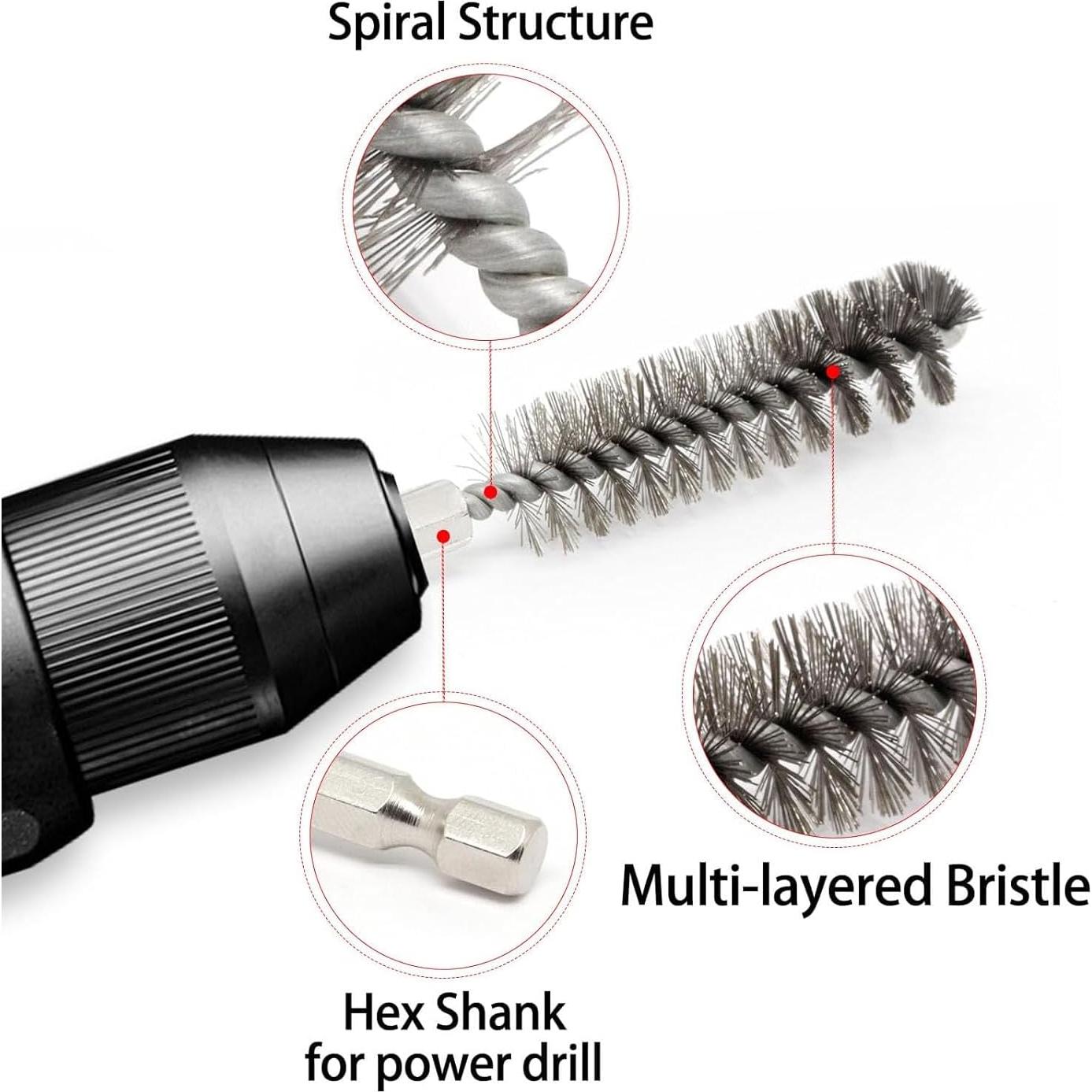 Juego de 6 cepillos de perforación BUXIMN para taladro