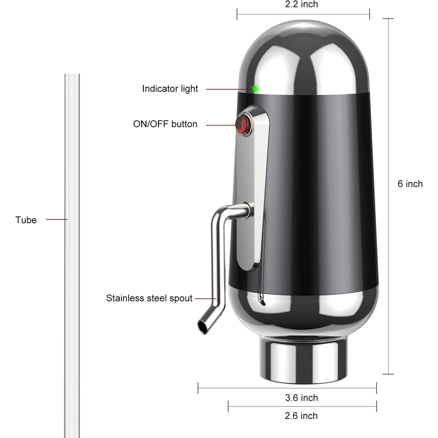 Decantador de vino eléctrico ADWSET con aireador 18L Negro