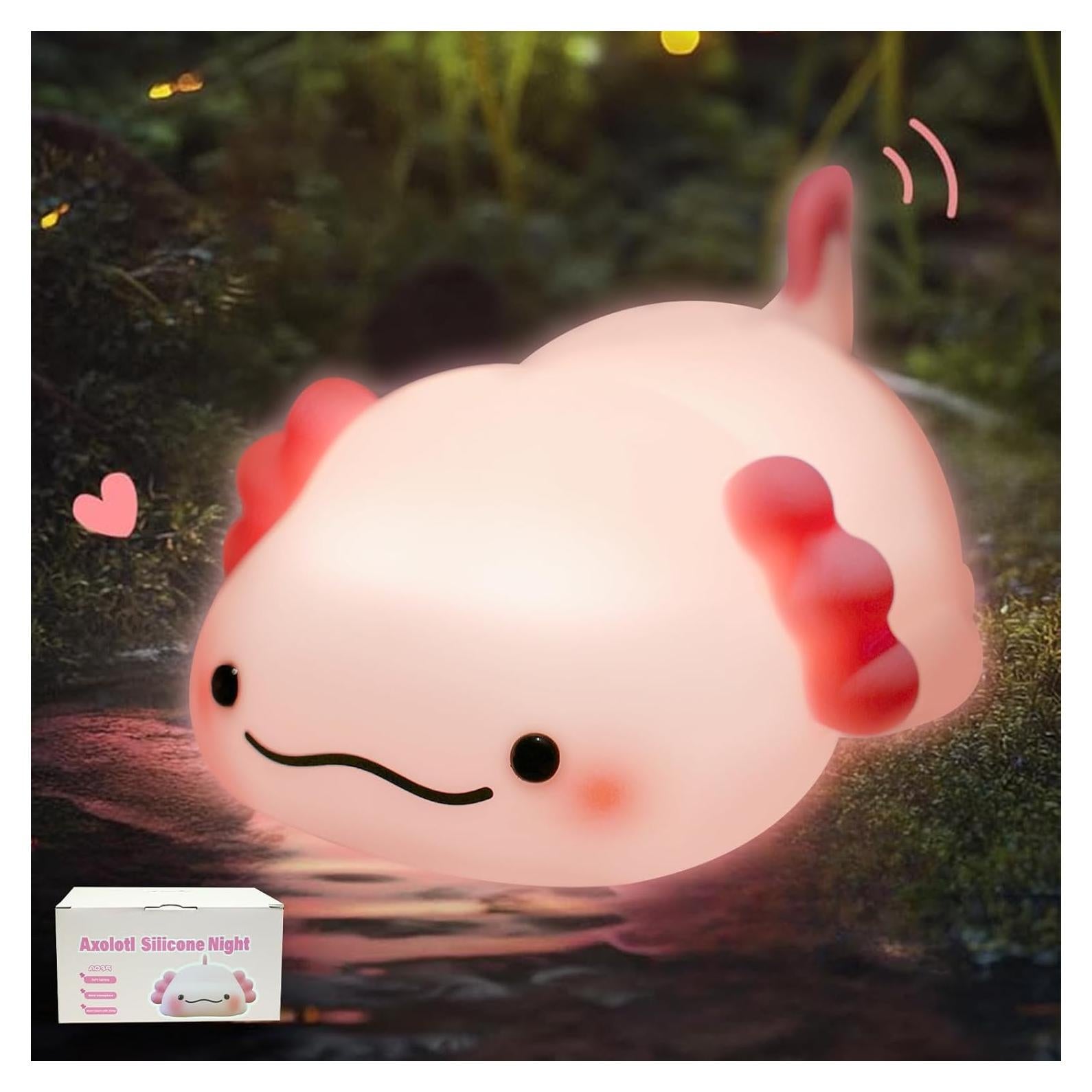 Luz Nocturna Axolote MAGOHMT Silicona Dimmable USB-C 3 Niveles