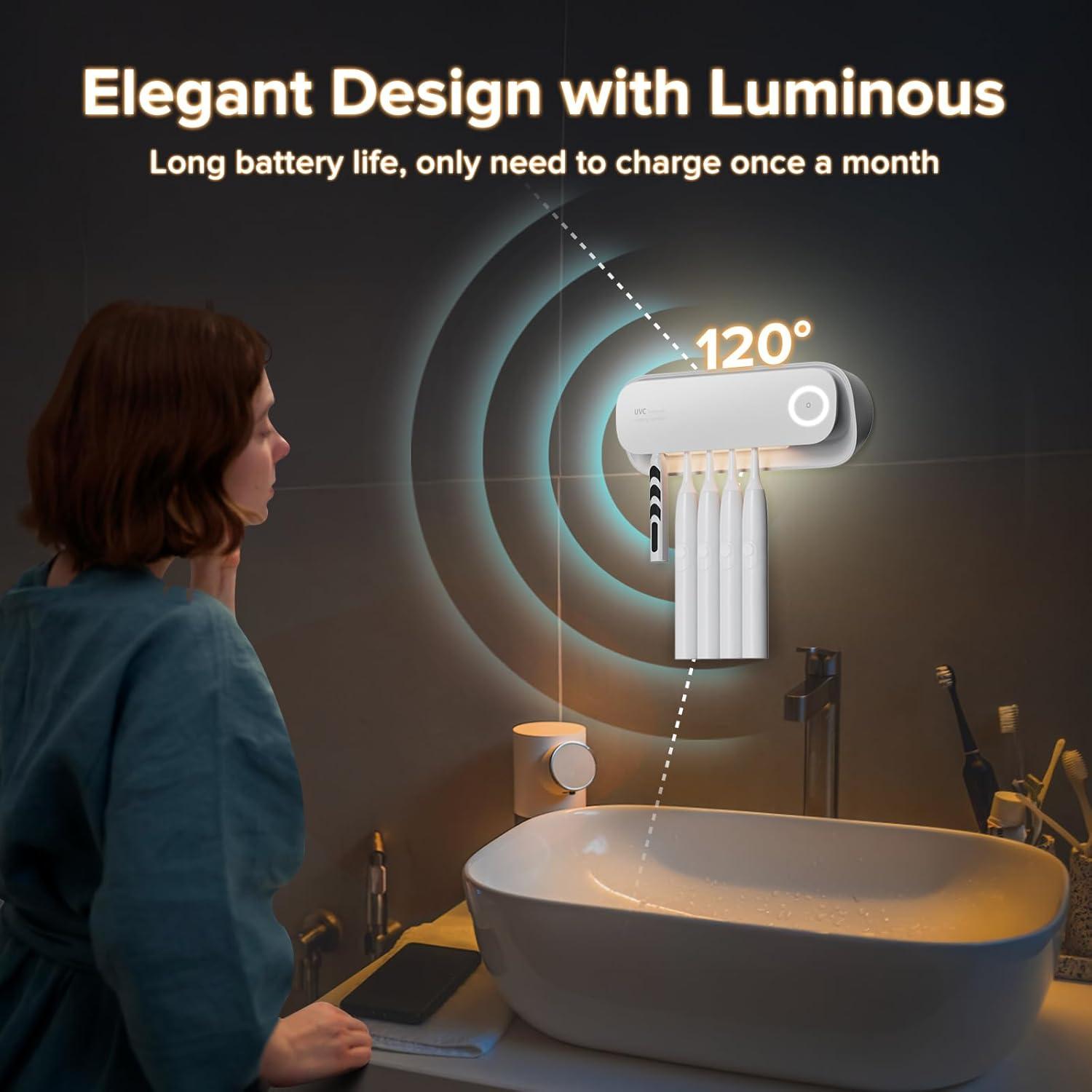 Soporte de Cepillo de Dientes MechMaj Blanco Montado en Pared