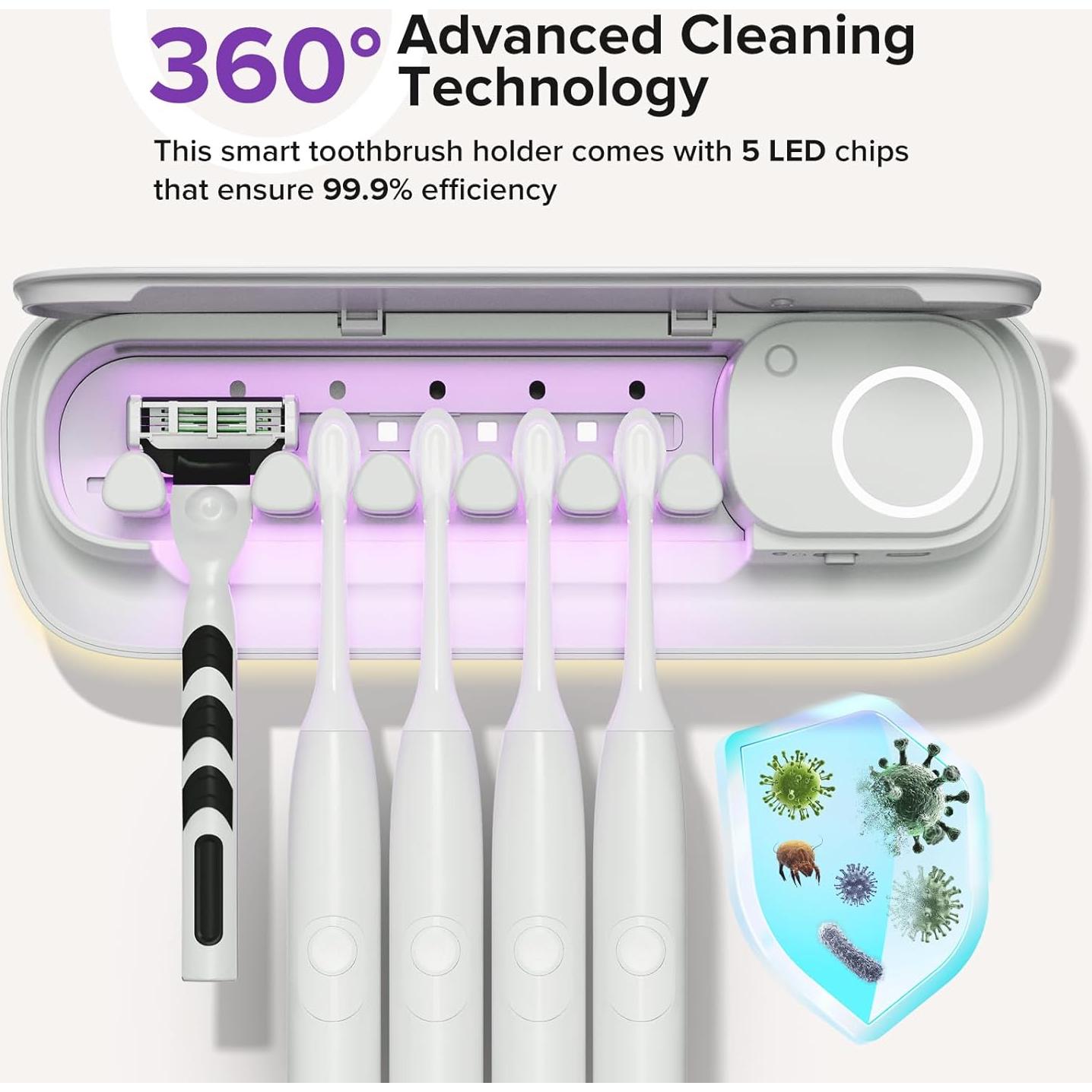 Soporte de Cepillo de Dientes MechMaj Blanco Montado en Pared