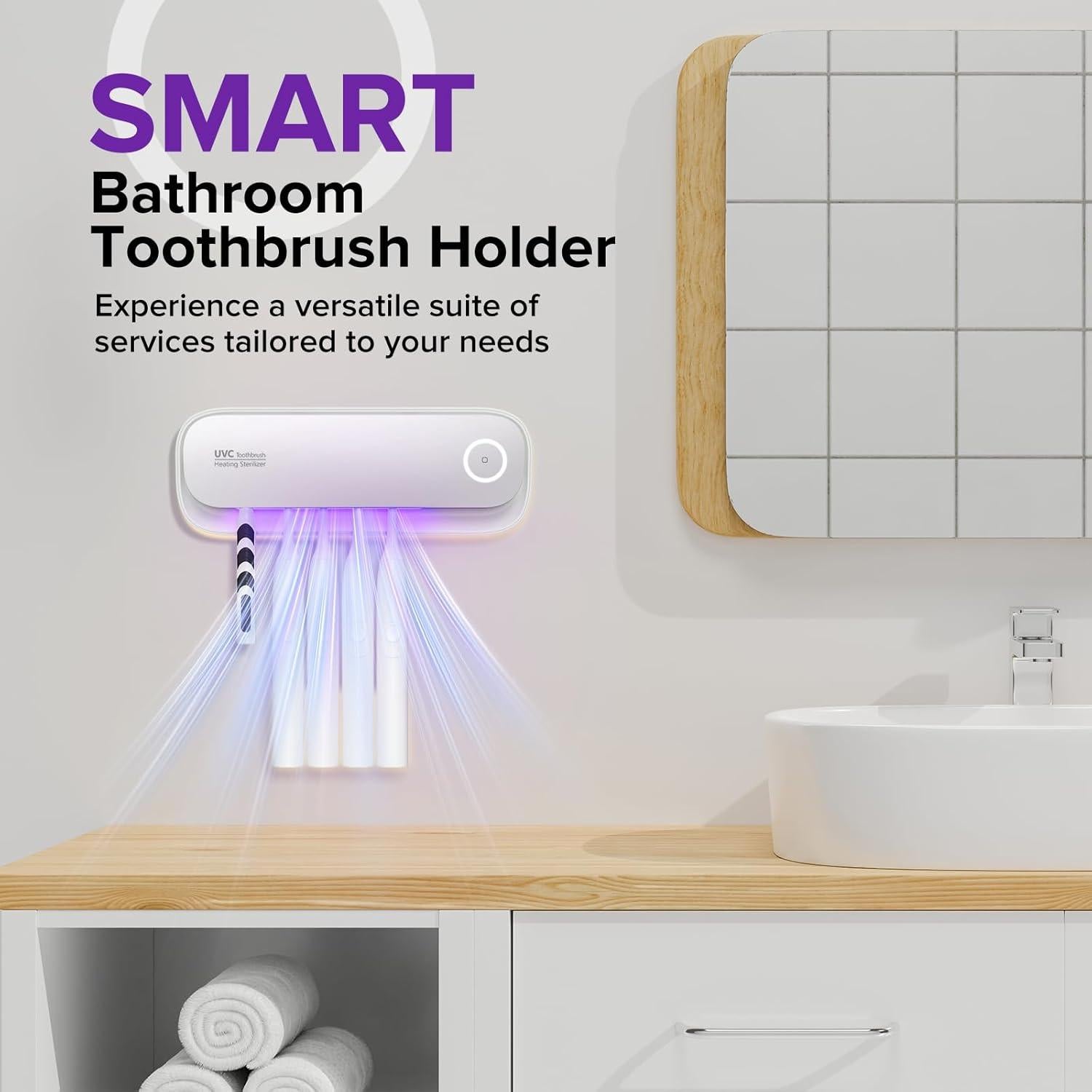 Soporte de Cepillo de Dientes MechMaj Blanco Montado en Pared