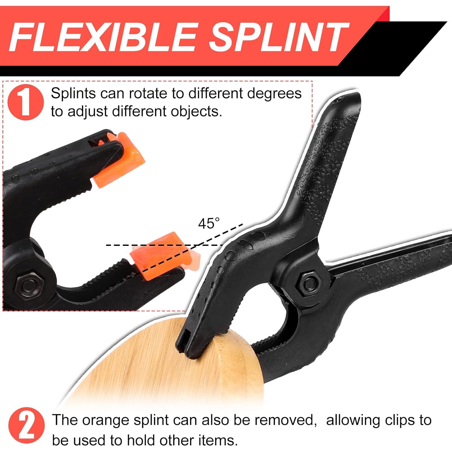 Paquete de 2 abrazaderas de resorte Romeda 21.6 cm Negro