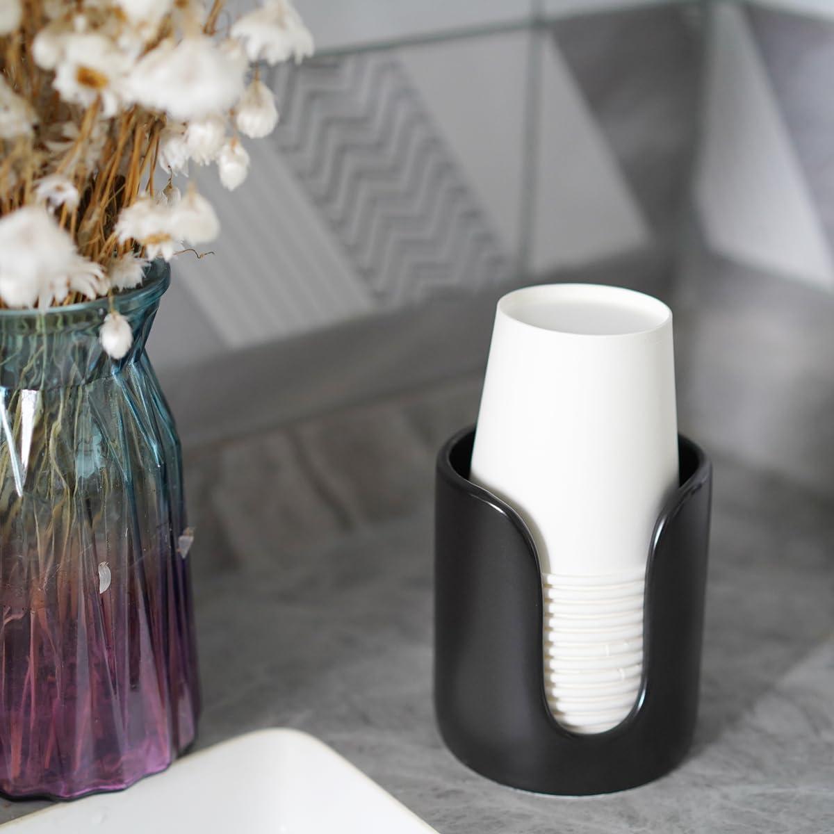 Dispensador de Tazas de Baño Cerámica HANKOR Negro 8.9x7.6 cm