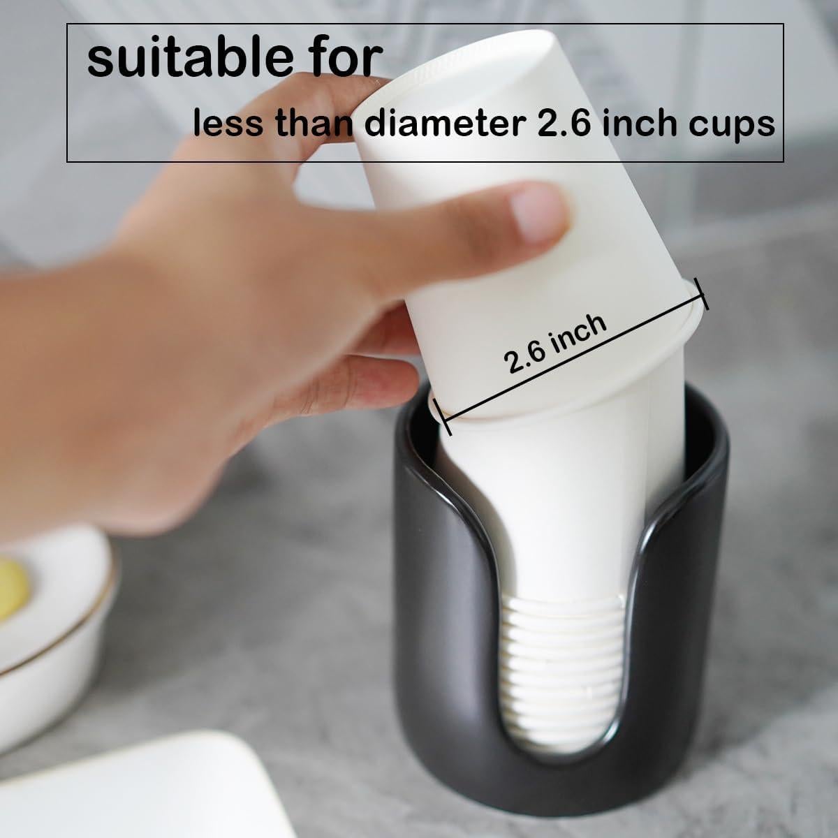 Dispensador de Tazas de Baño Cerámica HANKOR Negro 8.9x7.6 cm