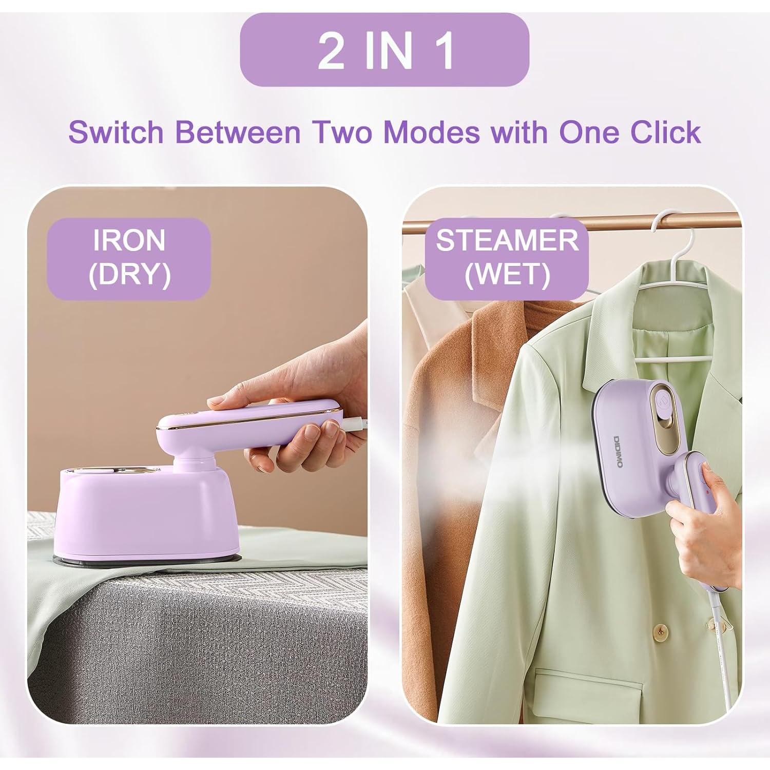 Plancha de Viaje DiDimo 2 en 1 Portátil 1000W 120ml Púrpura