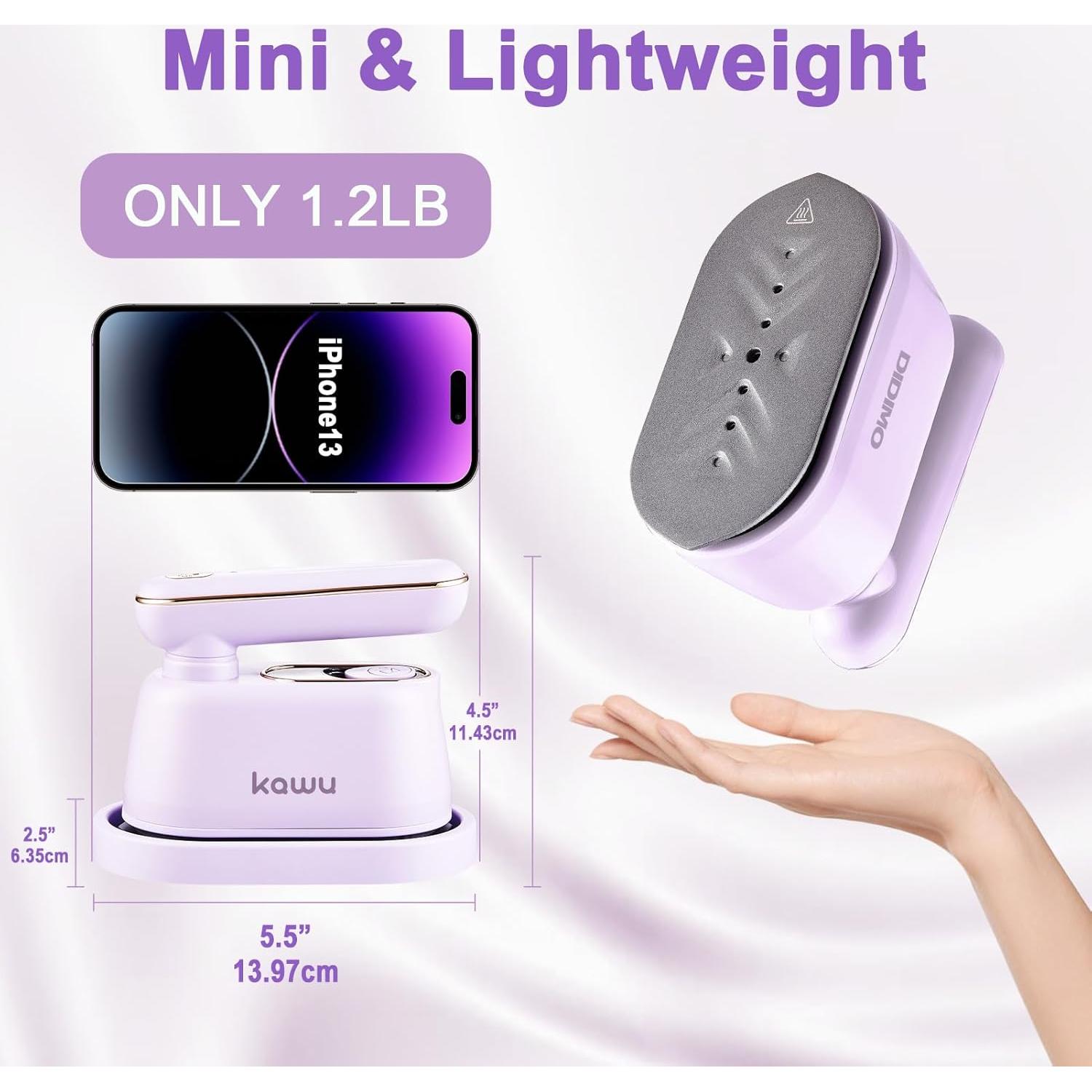 Plancha de Viaje DiDimo 2 en 1 Portátil 1000W 120ml Púrpura