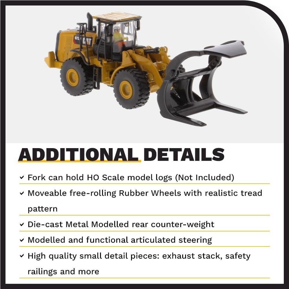 Cargadora Caterpillar 972M Diecast Masters 1:87 con Horquilla