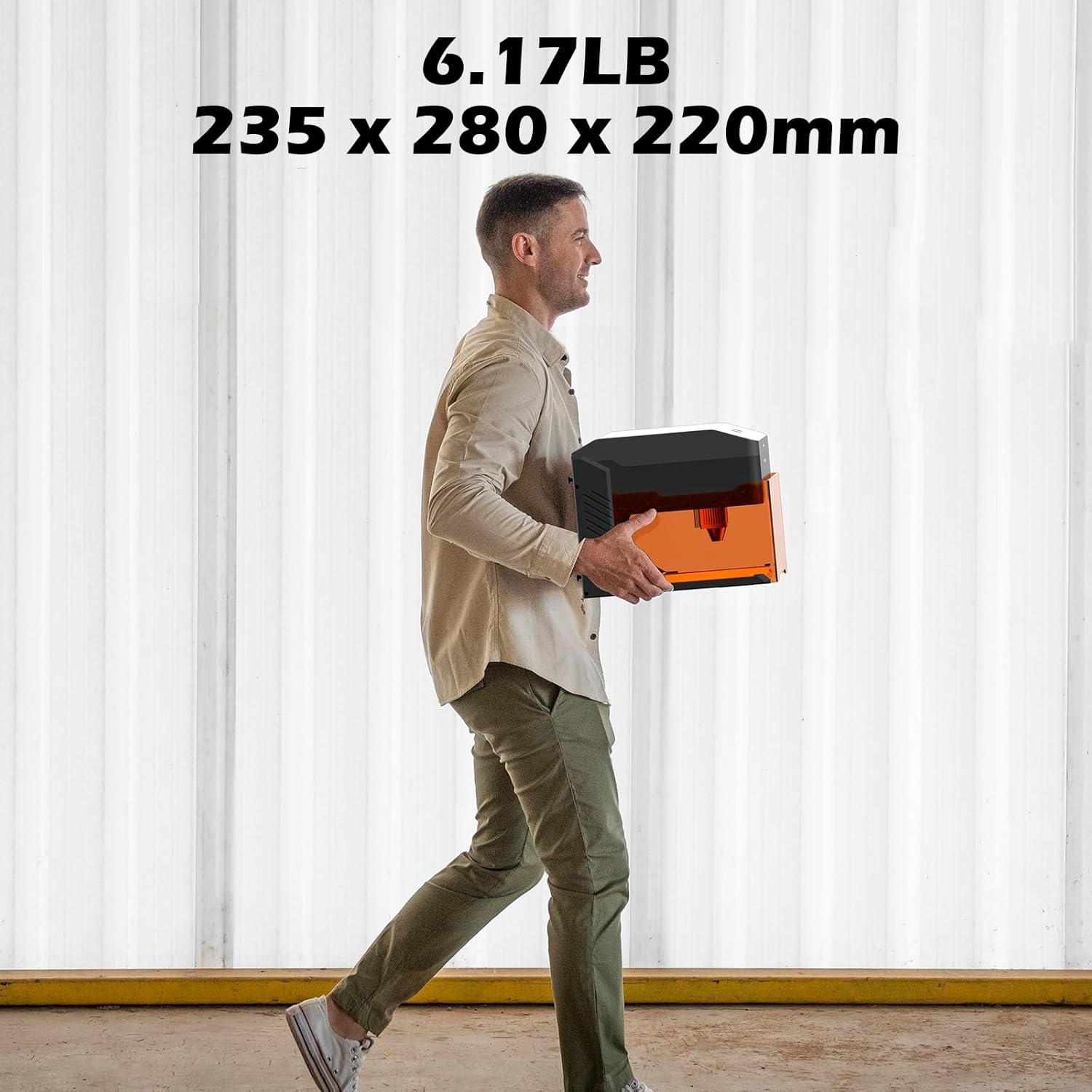 Kiosk 2.5W Laser Engraver, Light Weight & Portable Laser Engraver Machine, Home Laser Cutter with Acrylic Enclosure for DIY Wood/Leather, 3.9 x 3.9inch Engraving Area, Laser Safety Class 1