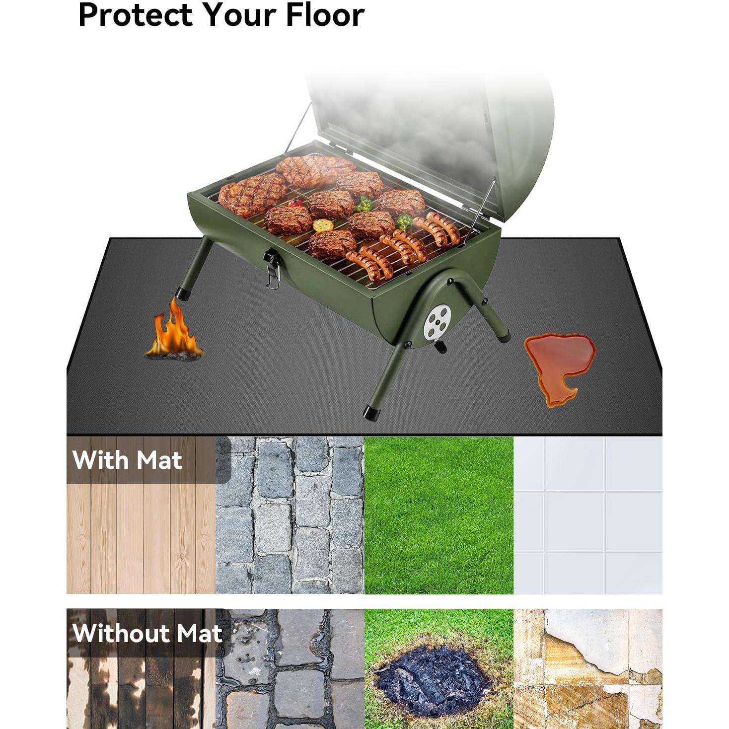 Tapete para Parrilla Techstarry 74 x 74 cm Resistente al Calor