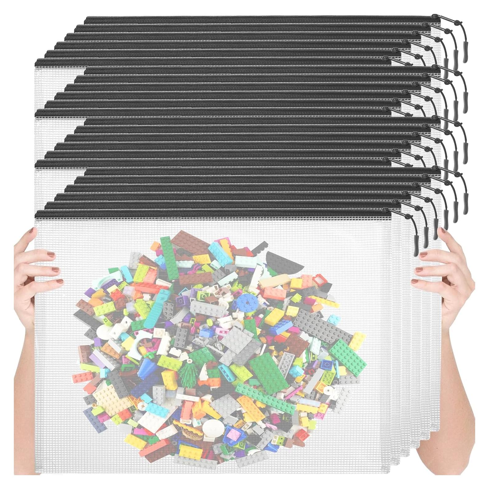 24 Bolsas de Cremallera de Malla A3 YOPCDJ 43x30 cm Negro