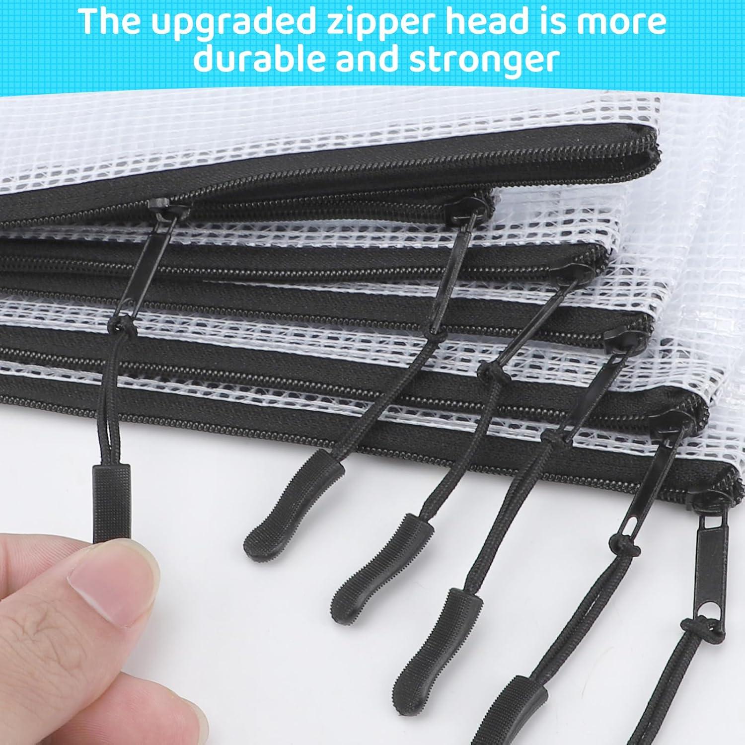 24 Bolsas de Cremallera de Malla A3 YOPCDJ 43x30 cm Negro