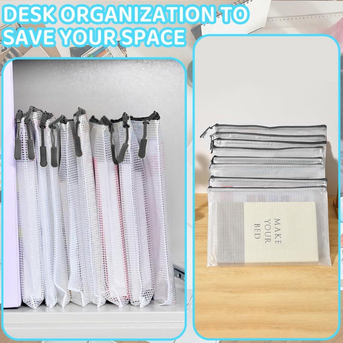 24 Bolsas de Cremallera de Malla A3 YOPCDJ 43x30 cm Negro