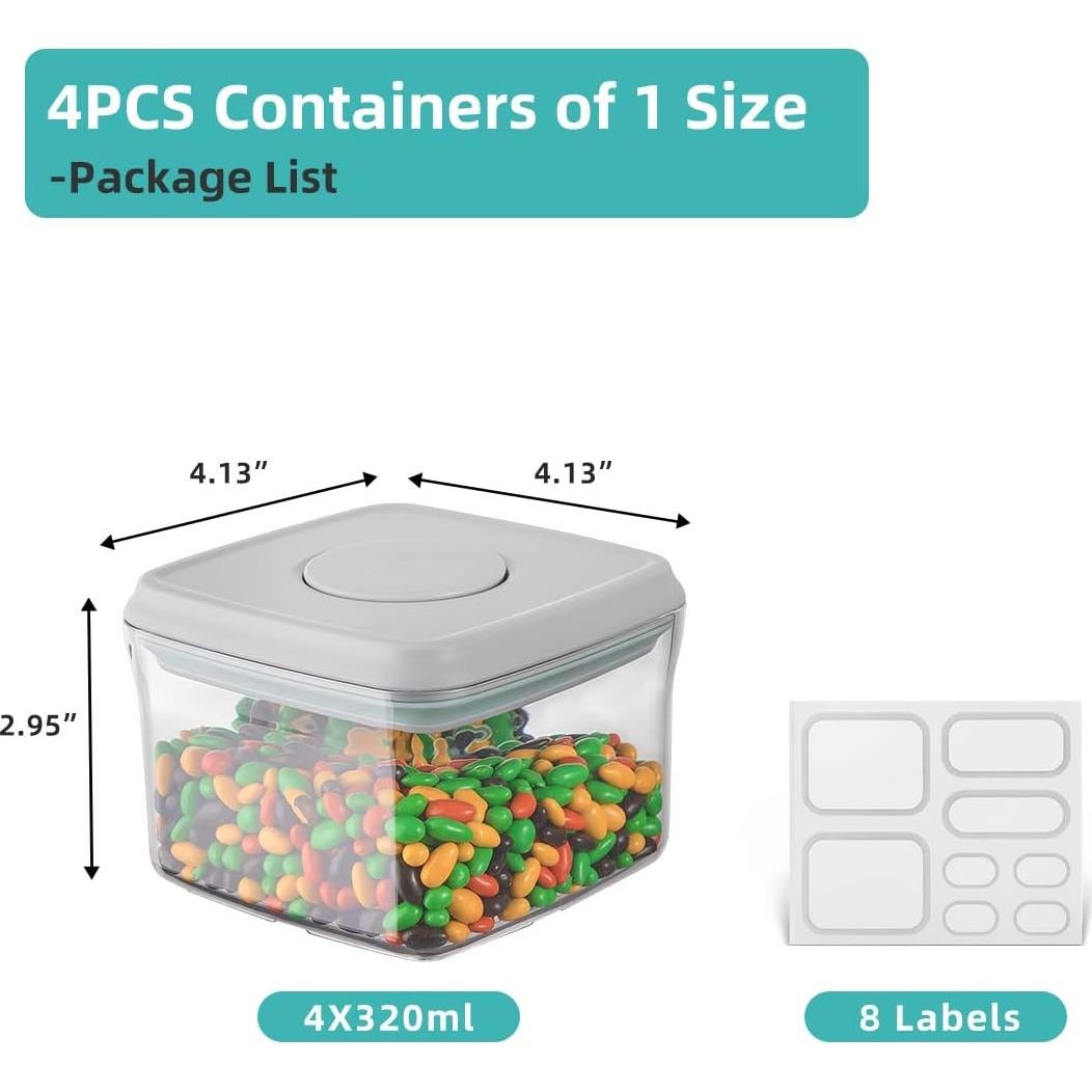 Contenedores Herméticos Ankou 380ml - 4 Piezas Apilables