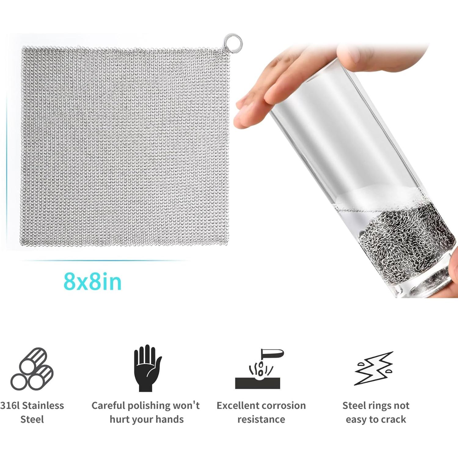 Limpiador de Hierro Fundido SJZSUNRUN 316L 20x20cm Acero Inoxidable