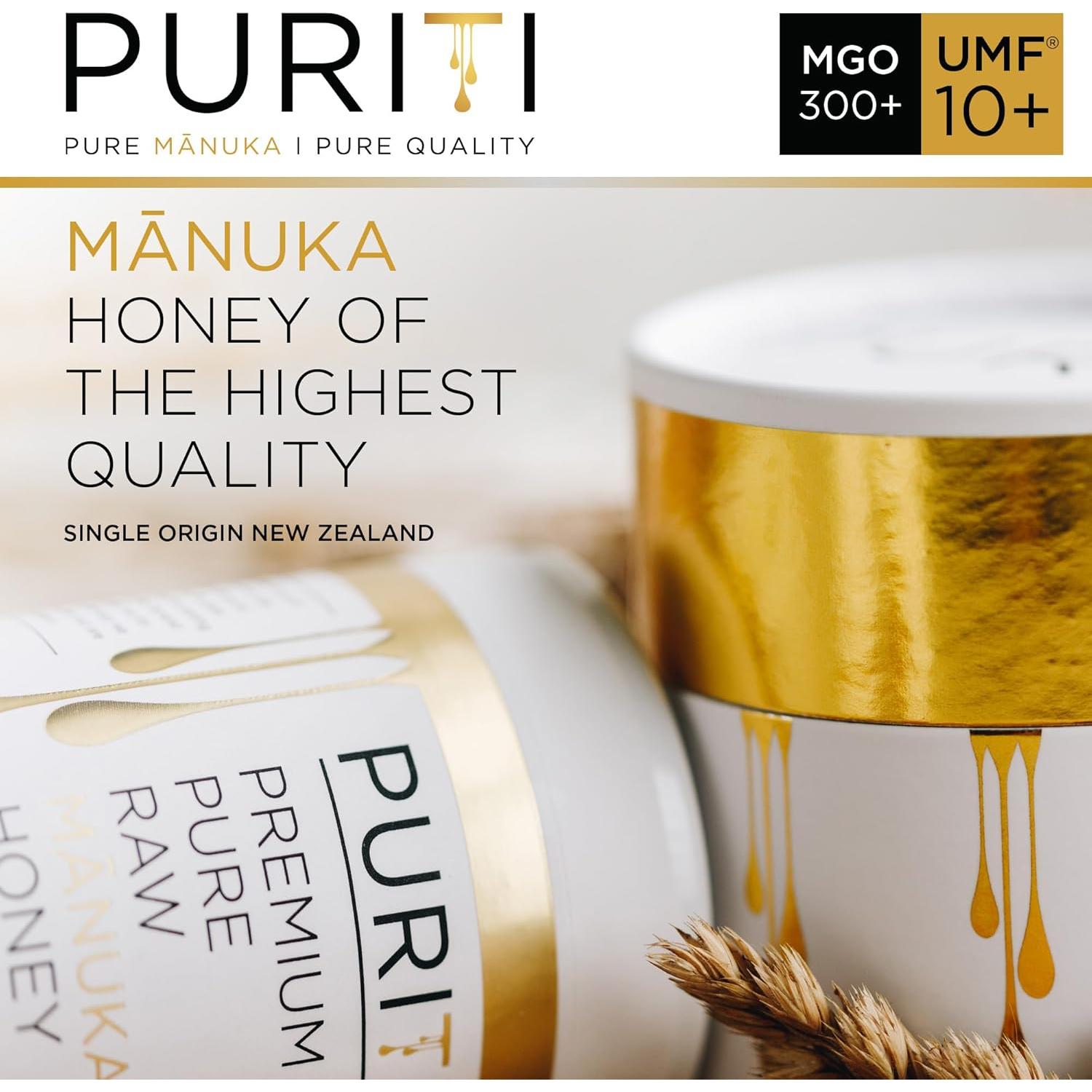 Miel de Manuka PURITI MGO 300+ UMF 10+ 250g Cruda Nueva Zelanda