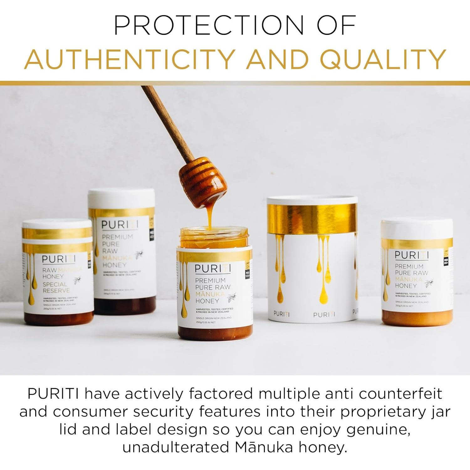 Miel de Manuka PURITI MGO 300+ UMF 10+ 250g Cruda Nueva Zelanda