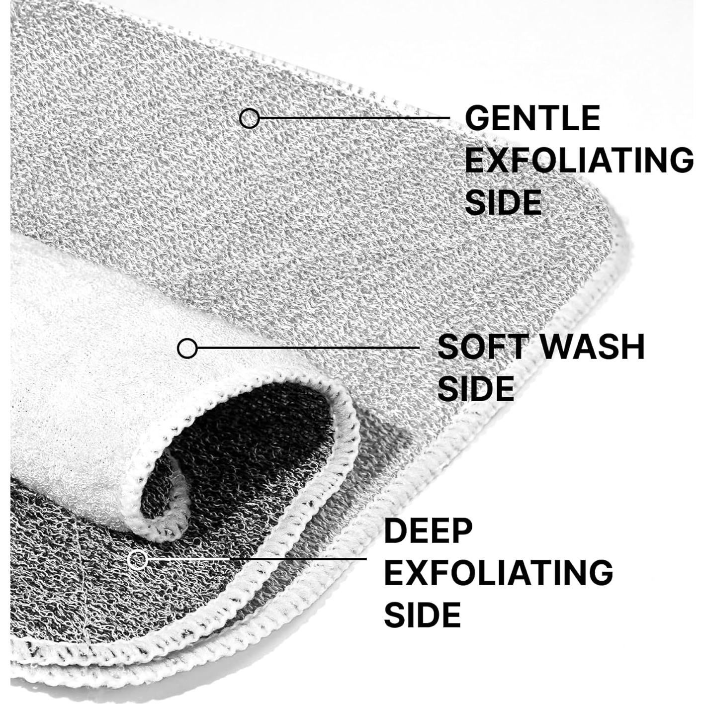 Paños Exfoliantes ZOMCHI 2 Piezas Doble Textura 20x20cm