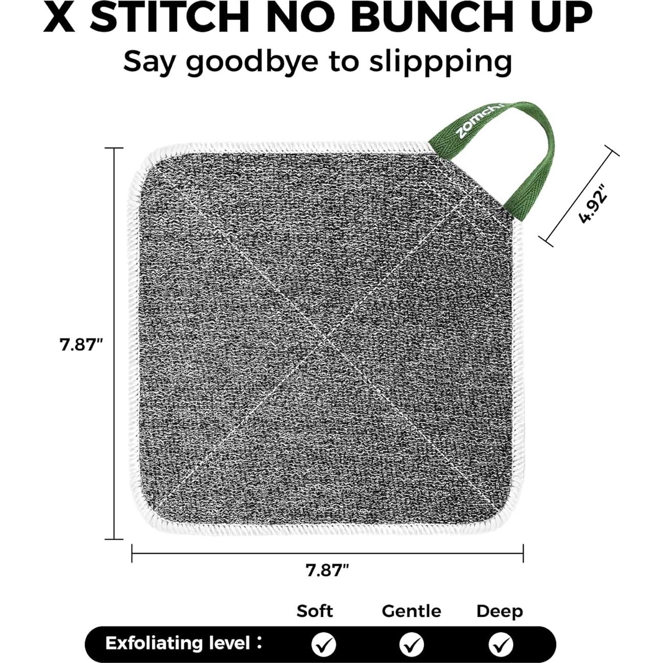 Paños Exfoliantes ZOMCHI 2 Piezas Doble Textura 20x20cm