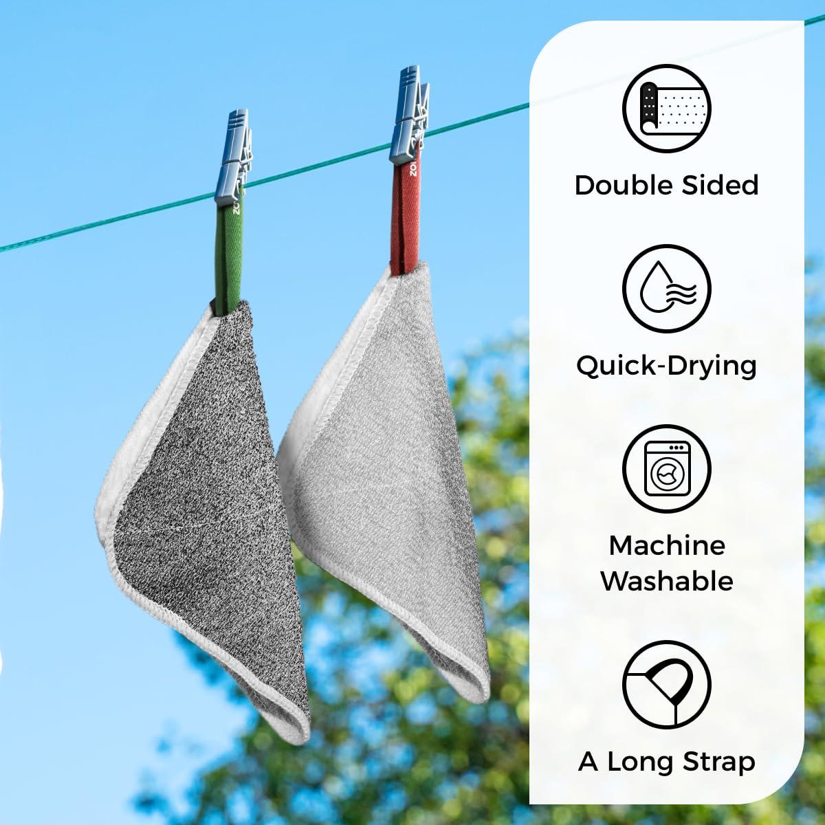 Paños Exfoliantes ZOMCHI 2 Piezas Doble Textura 20x20cm