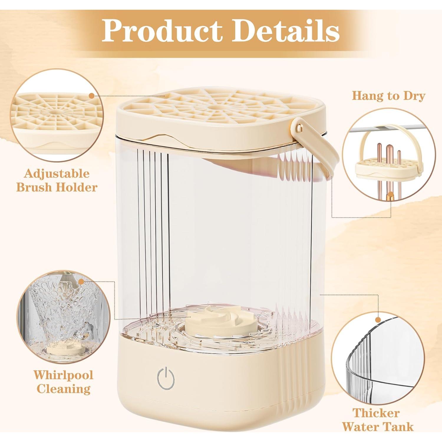 Limpiador Eléctrico de Brochas de Maquillaje GQIRIL Beige