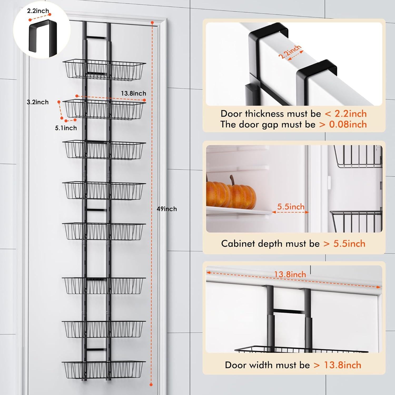 Organizador de despensa LUXEAR 8 niveles colgante ajustable