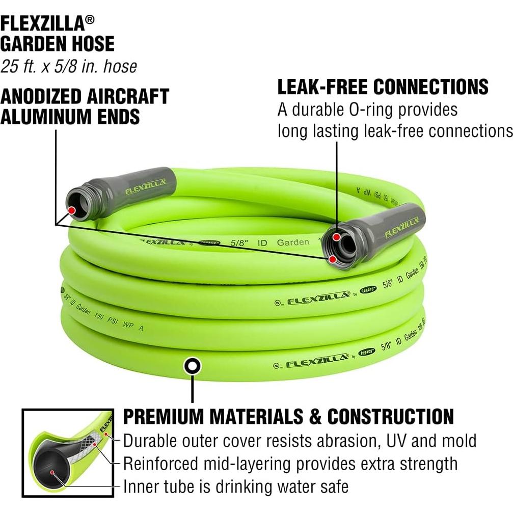 Carrete de Manguera Liberty Garden 234 + Manguera Flexzilla 7.62m