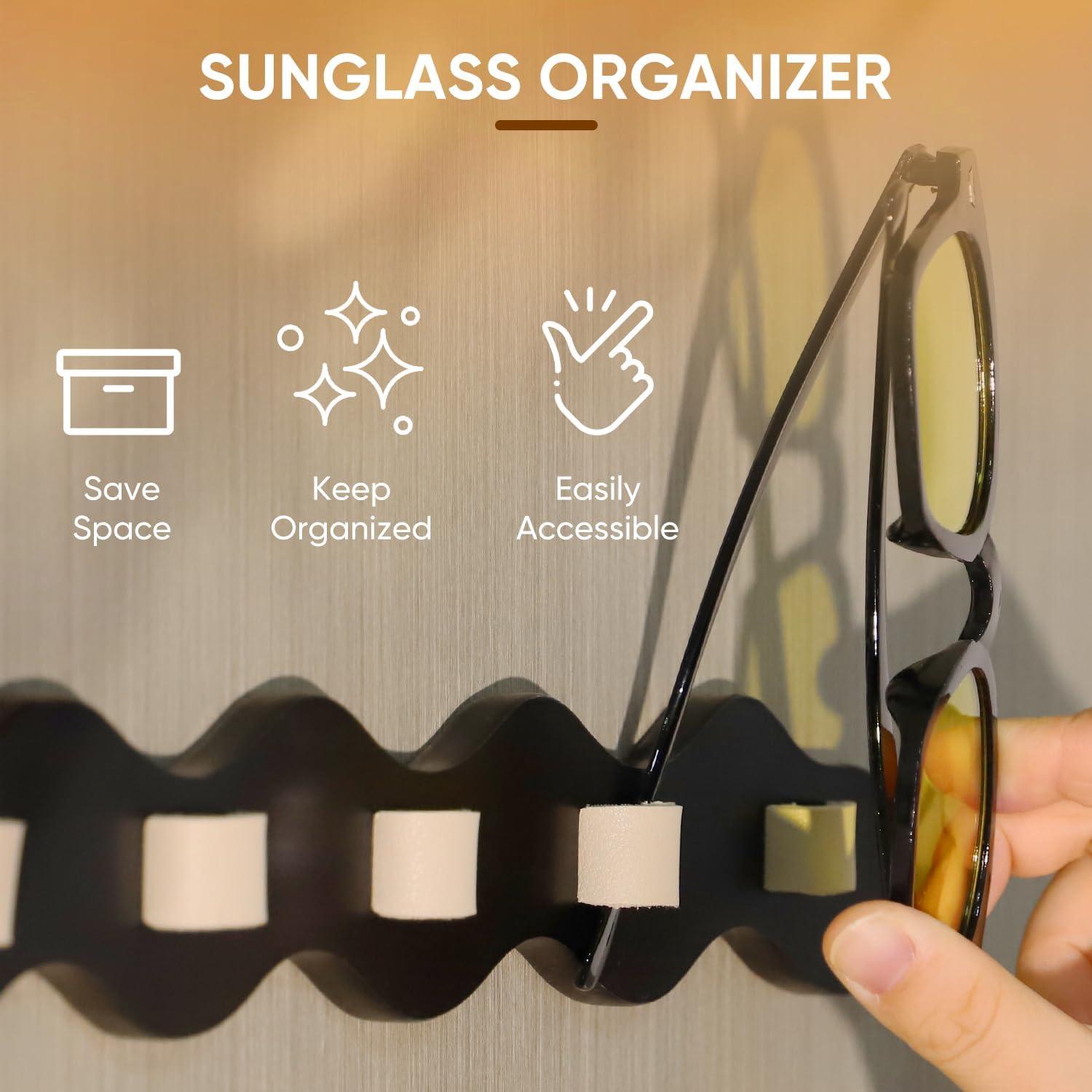 Organizador de Gafas de Sol ONULISS de Pared, 7 Ranuras, Negro