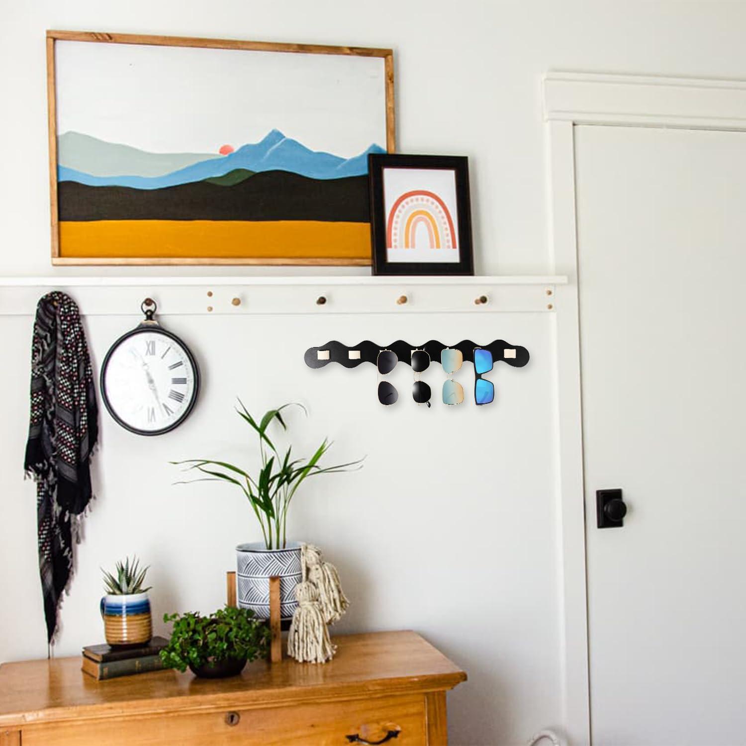 Organizador de Gafas de Sol ONULISS de Pared, 7 Ranuras, Negro