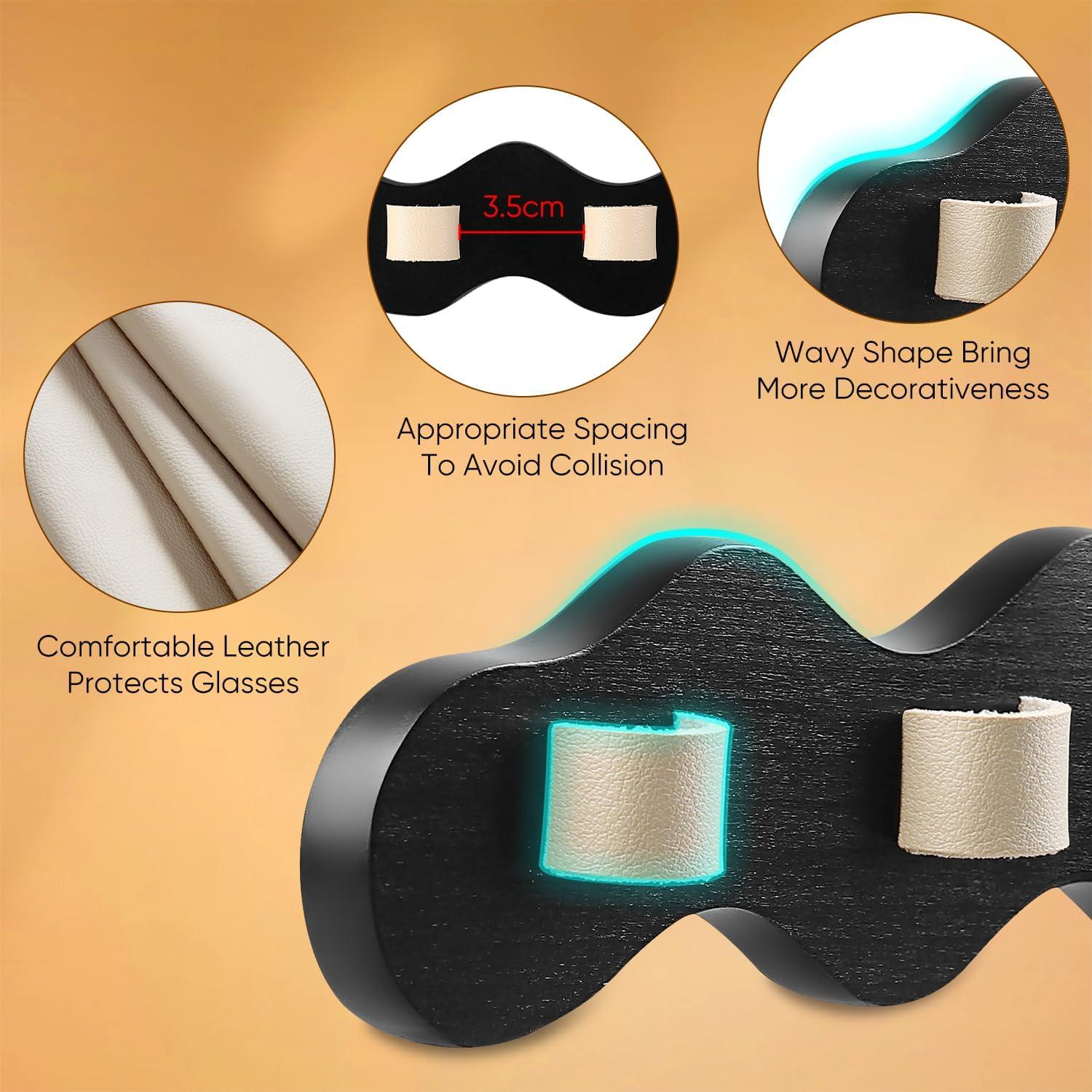 Organizador de Gafas de Sol ONULISS de Pared, 7 Ranuras, Negro