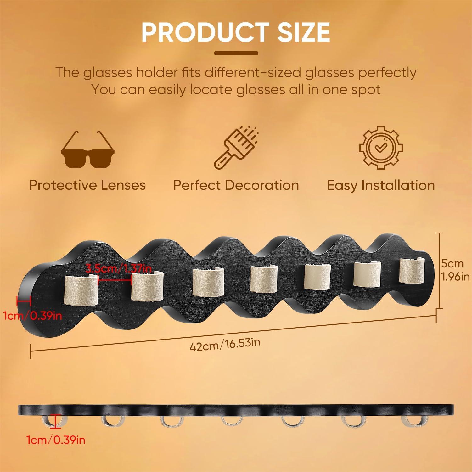 Organizador de Gafas de Sol ONULISS de Pared, 7 Ranuras, Negro