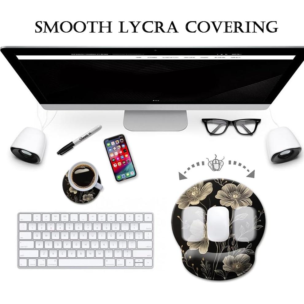 Almohadilla para Mouse HOPONY con Reposamuñecas Ergonómica 22.86x25.4cm