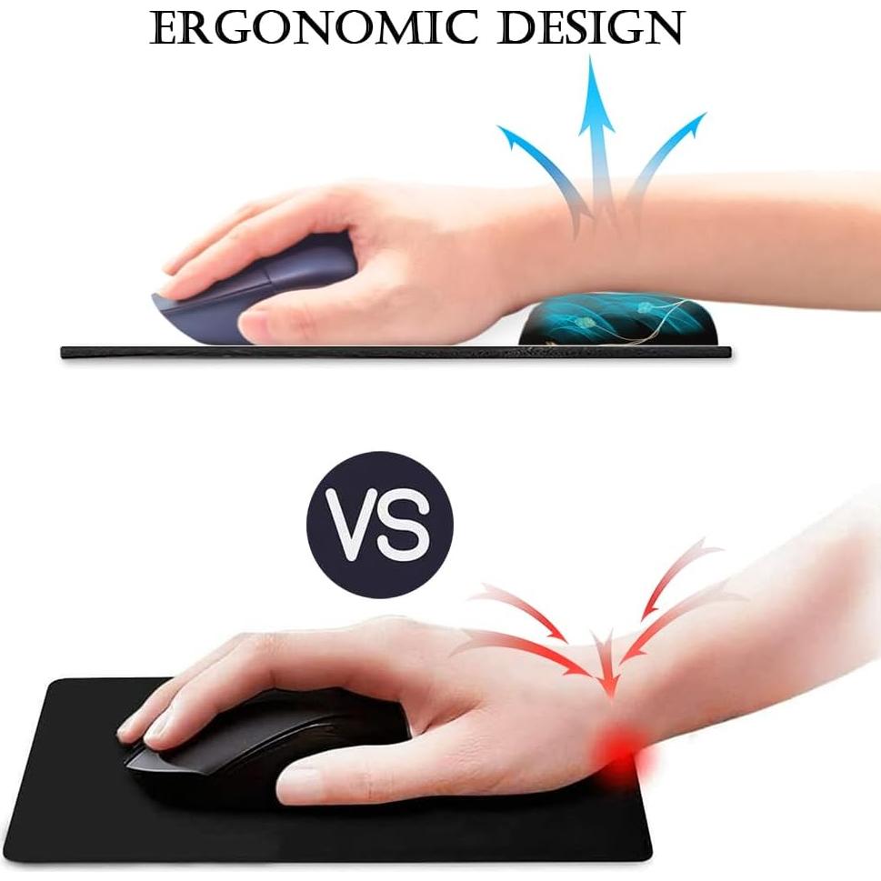 Almohadilla para Mouse HOPONY con Reposamuñecas Ergonómica 22.86x25.4cm