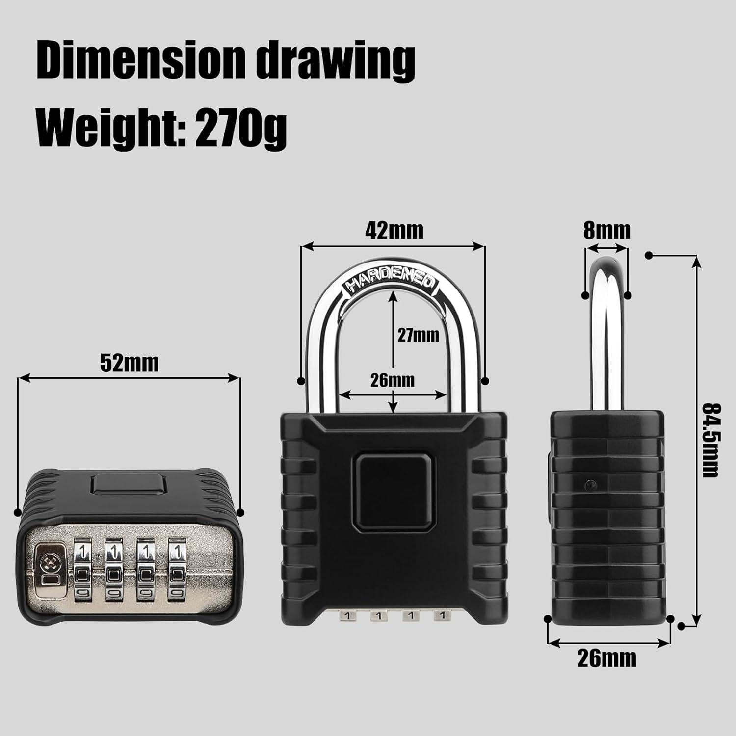 Candado de Combinación Diyife USTAL117B 4 Dígitos Resistente